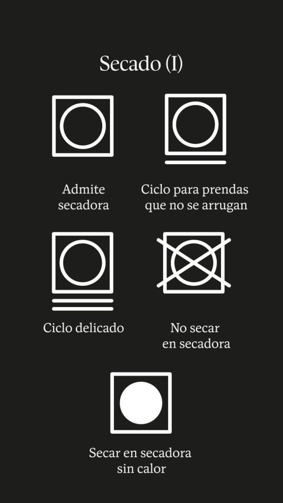 simbolos secadora etiquetas