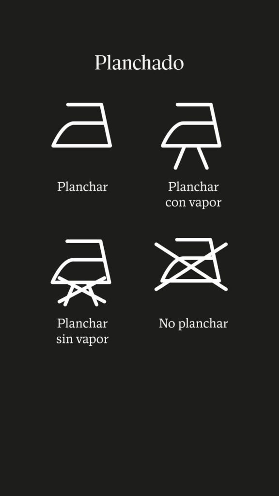 simbolos planchado etiquetas