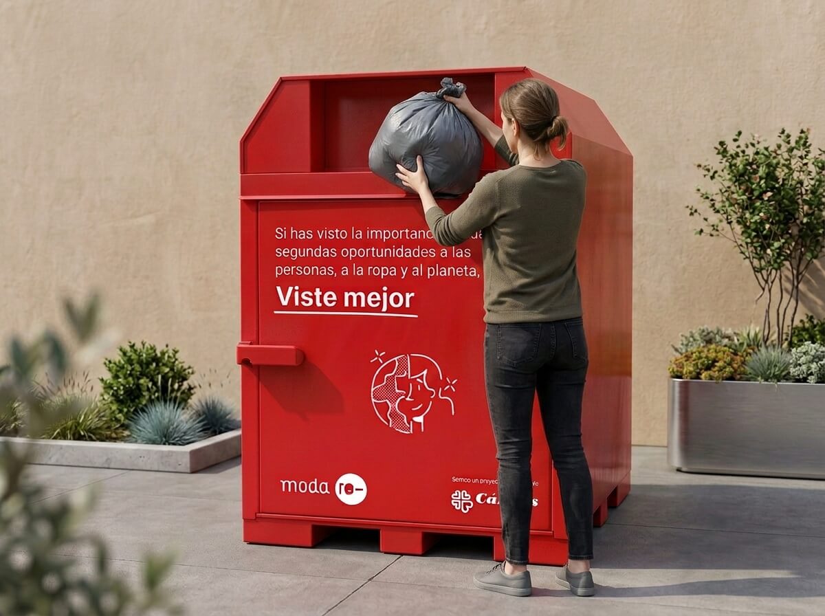 depositar ropa contenedor textil