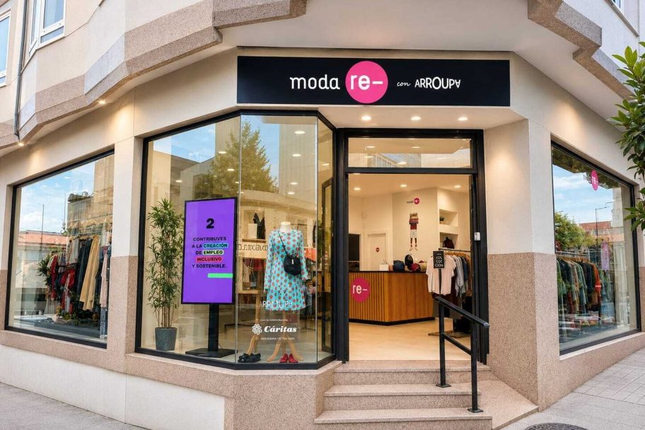Escaparate de Arroupa con Moda re- Carballo, ropa de segunda mano en Carballo